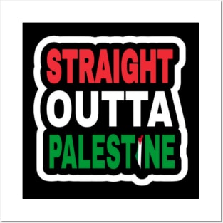 Straight Outta Palestine - Map - Sticker - Front Posters and Art